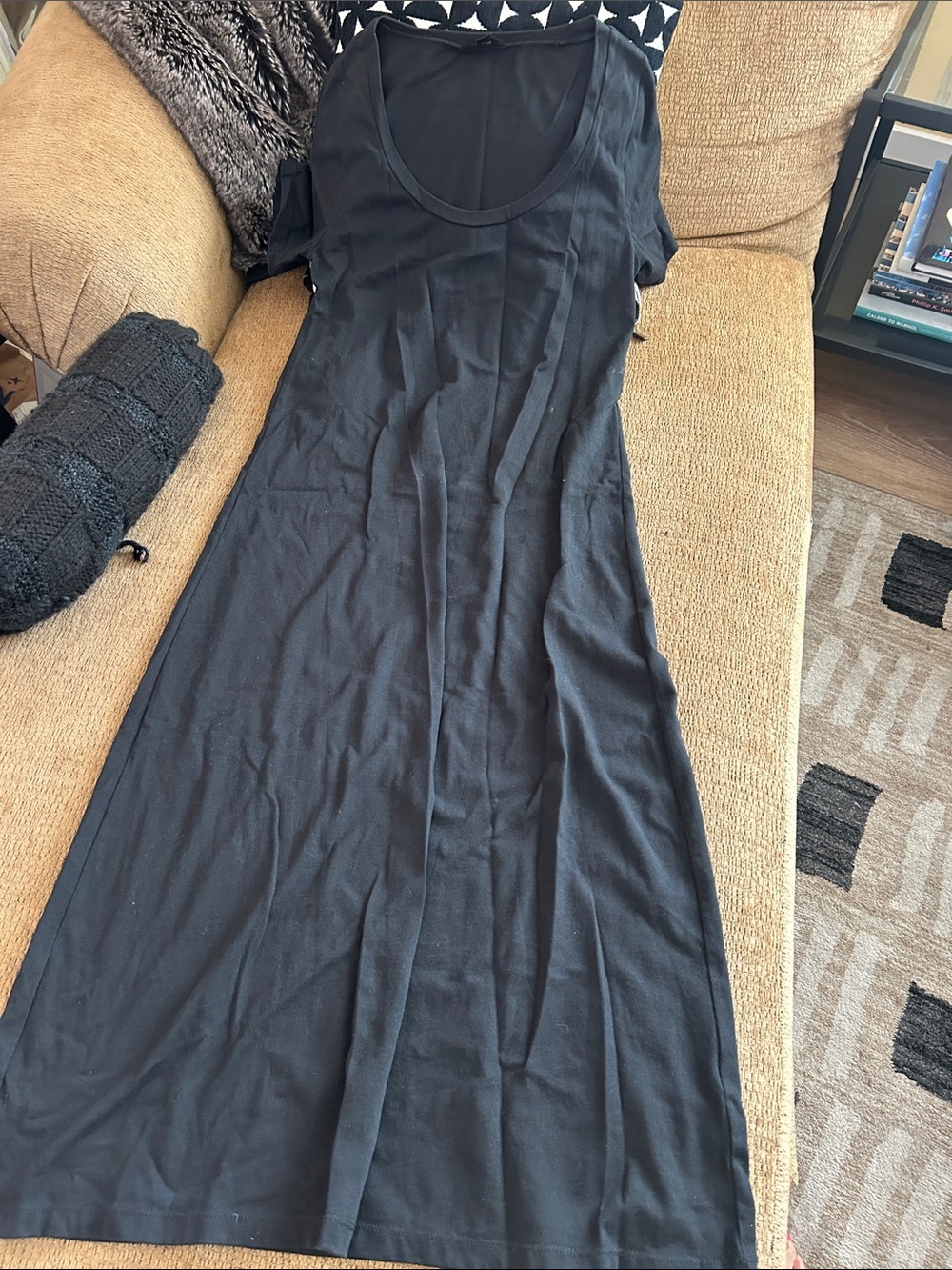 Jcrew Classic Black Scoop Neck Maxi Dress - Women